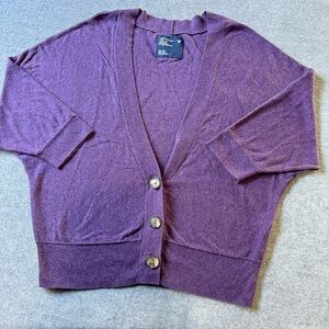 American Eagle Outfitters Purple Cardigan Sweater 3/4 Dolman Sleeve X-Small